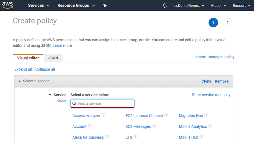 Create an AWS IAM account to deploy our applications with ASP.NET